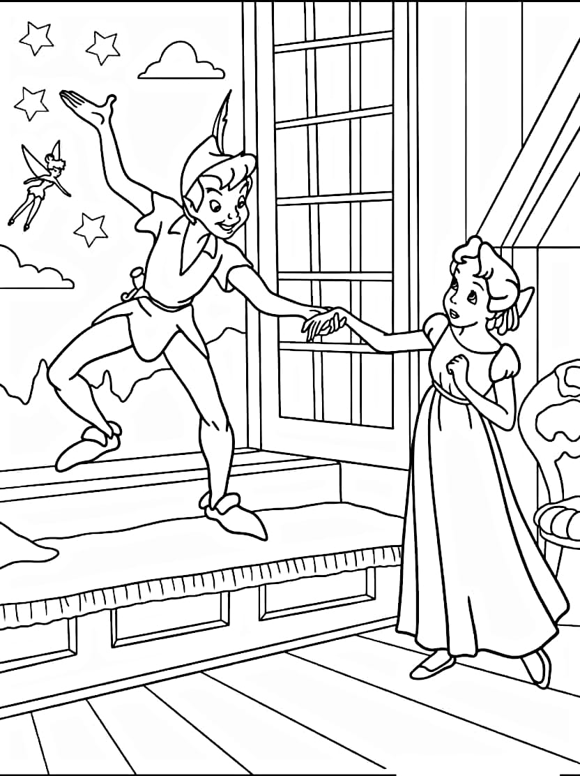 Coloriage Peter Pan Et Fee