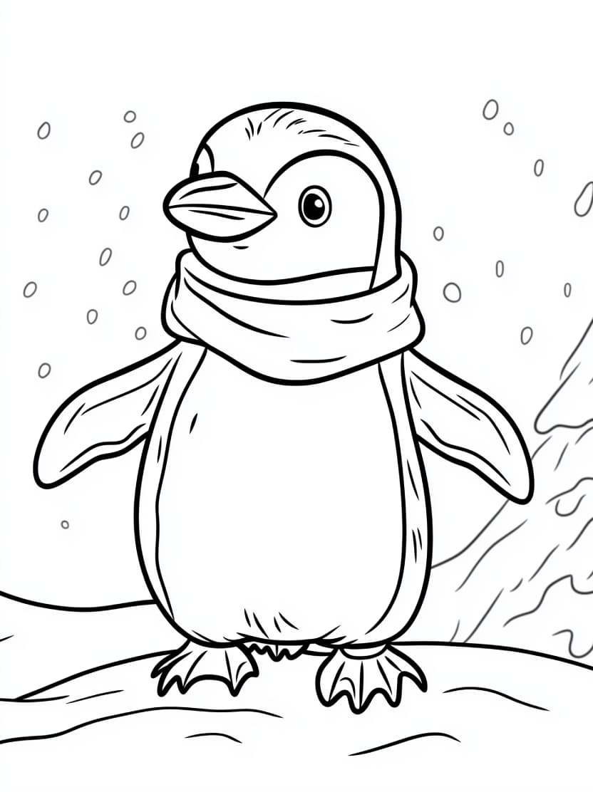 Coloriage Pingouin Adorable