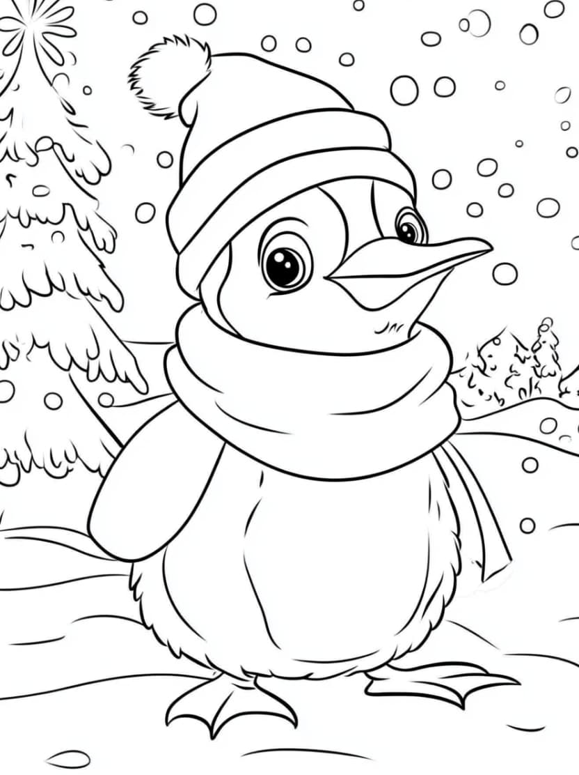 Coloriage Pingouin Tres Beau