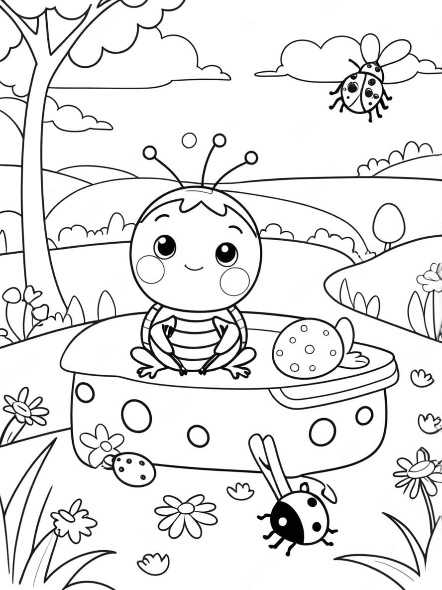 Coloriage Pique Nique Coccinelle