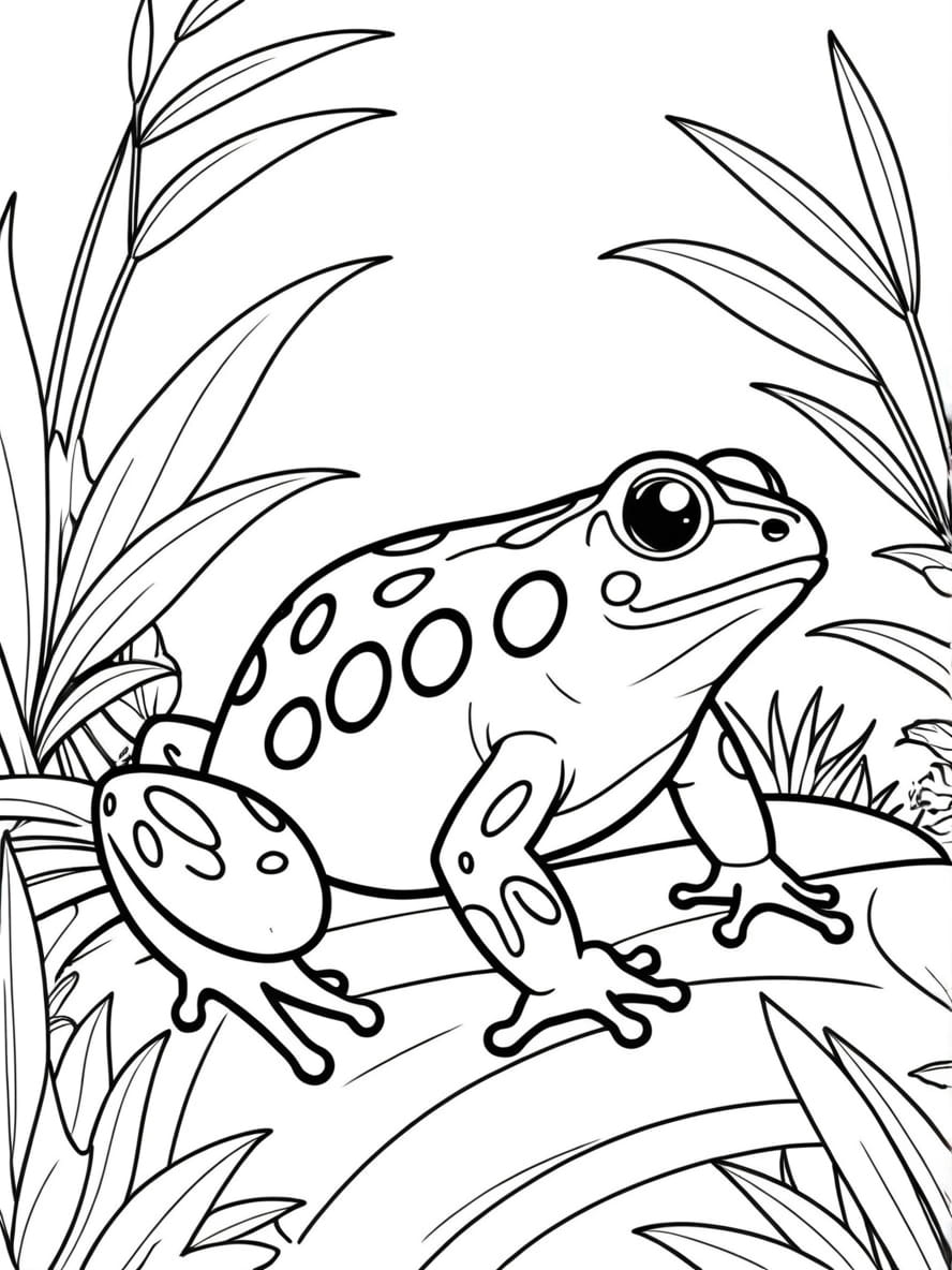 Coloriage Poison De Flechettes De Grenouille Sur L Herbe