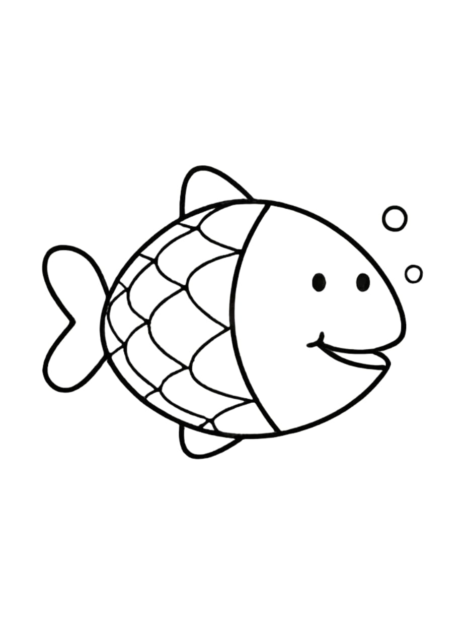 Coloriage Poisson D Avril Avec Bulles