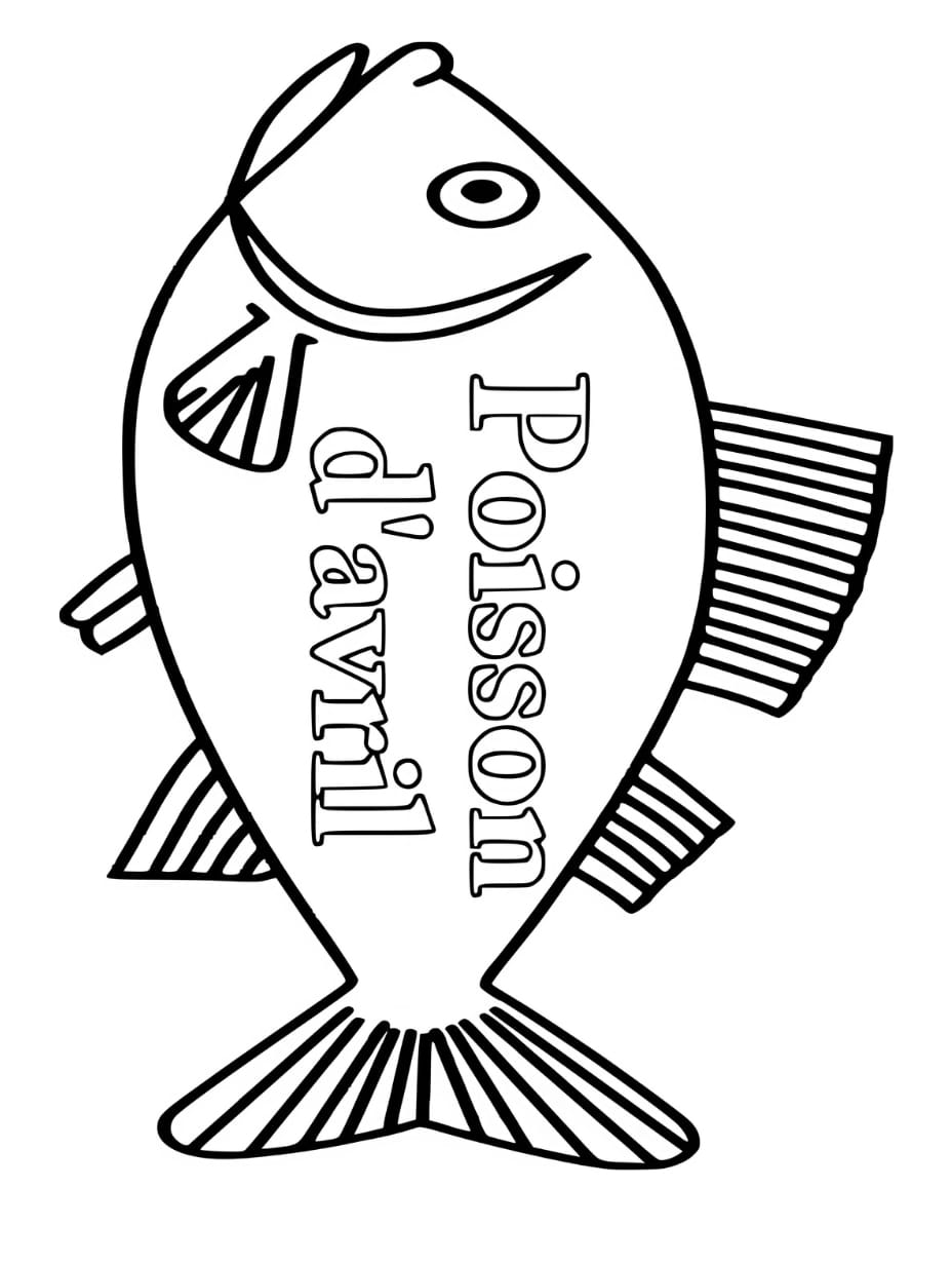 Coloriage Poisson D Avril Detaille