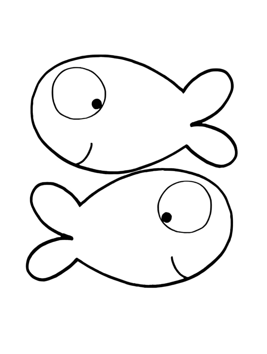 Coloriage Poisson D Avril Deux Illustrations