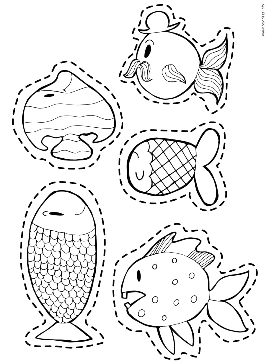 Coloriage Poisson D Avril Plusieurs Illustrations