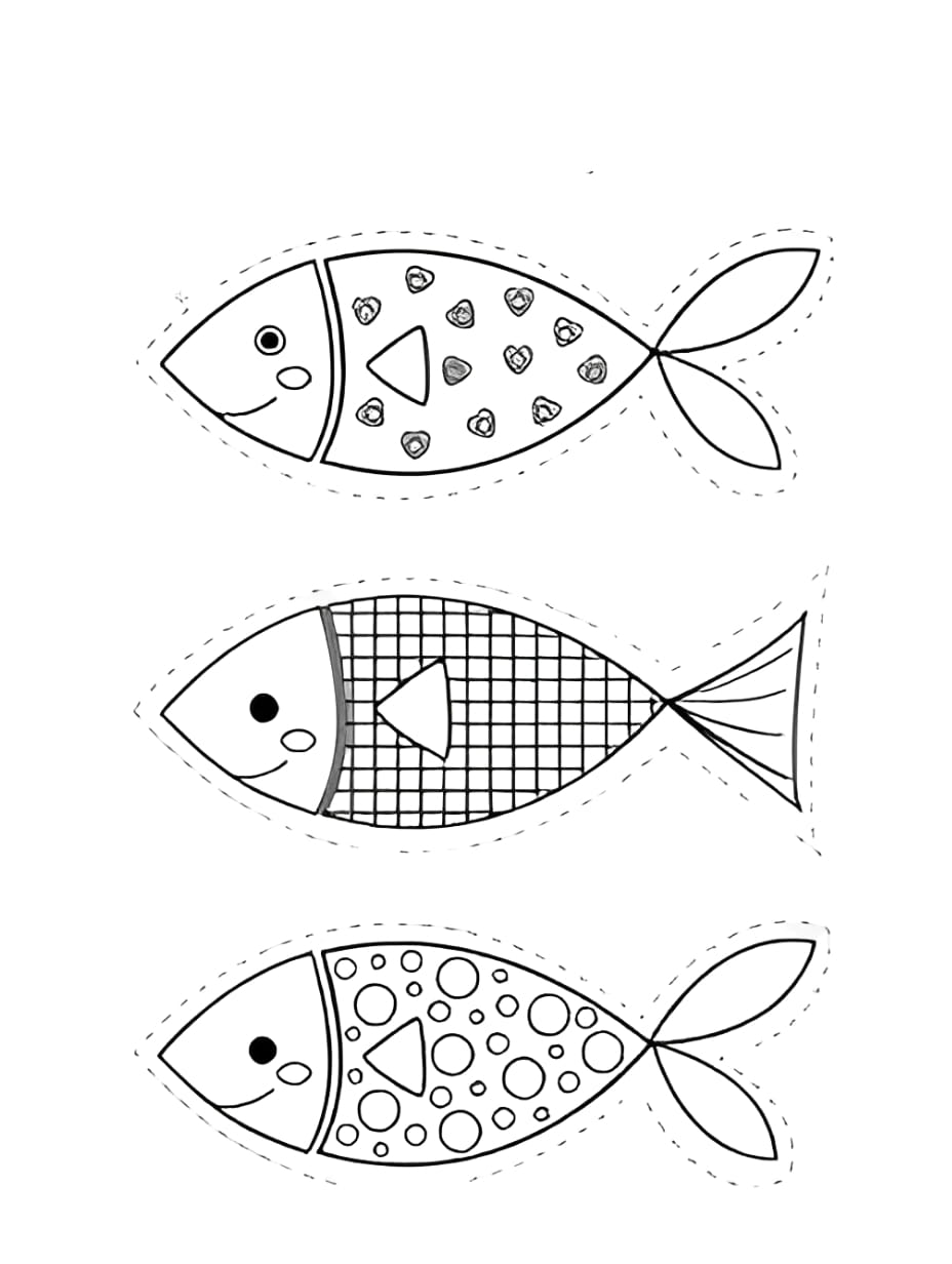 Coloriage Poisson D Avril Trois Images