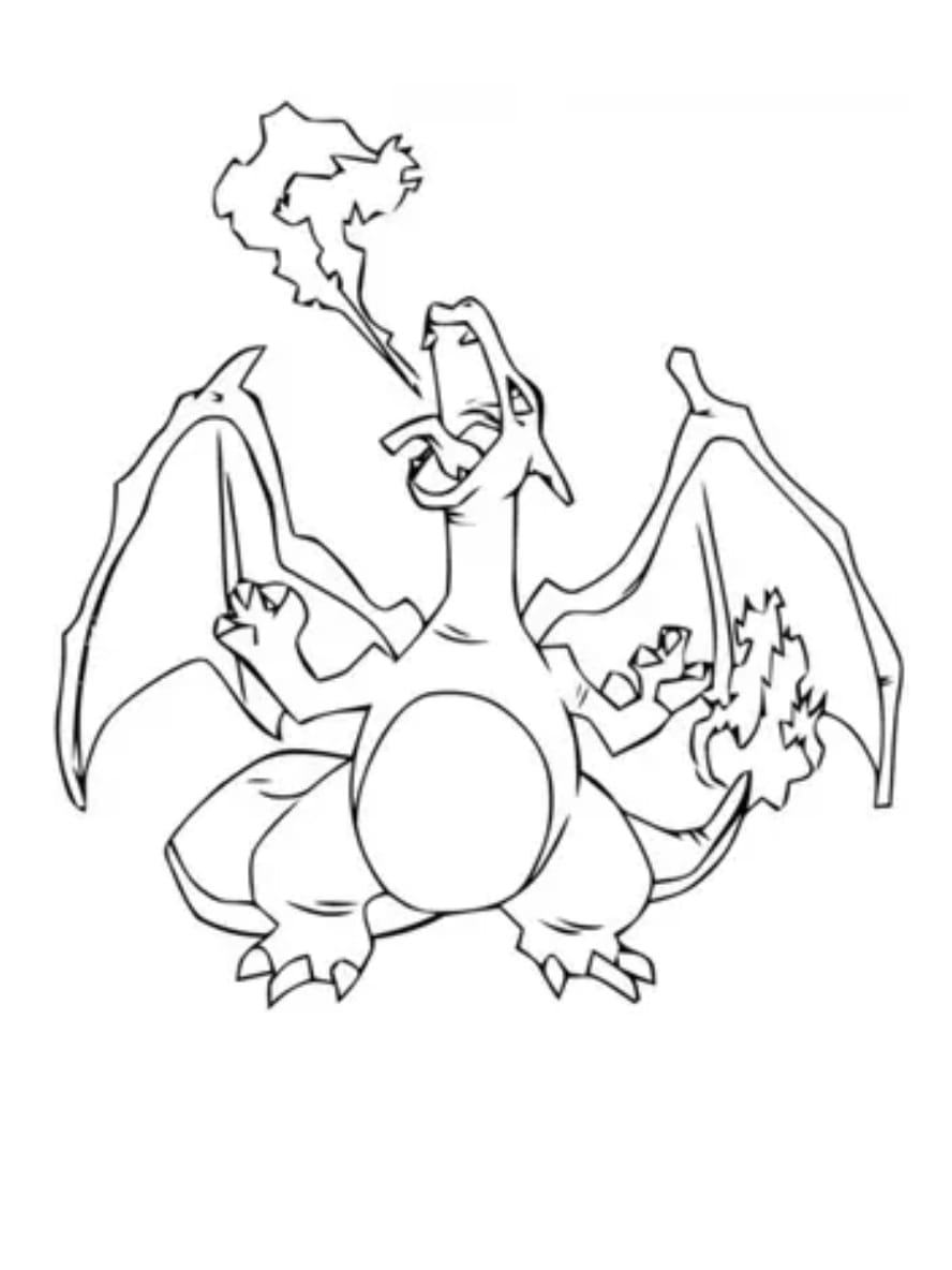 Coloriage Pokemon Dracaufeu Crache Du Feudracaufeu Crache Du Feu