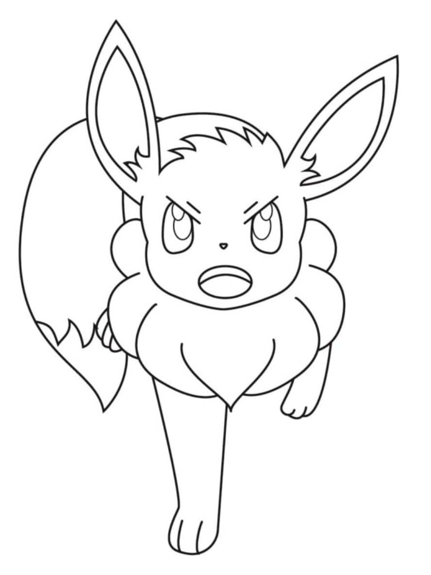 Coloriage Pokemon Evoli Agressif