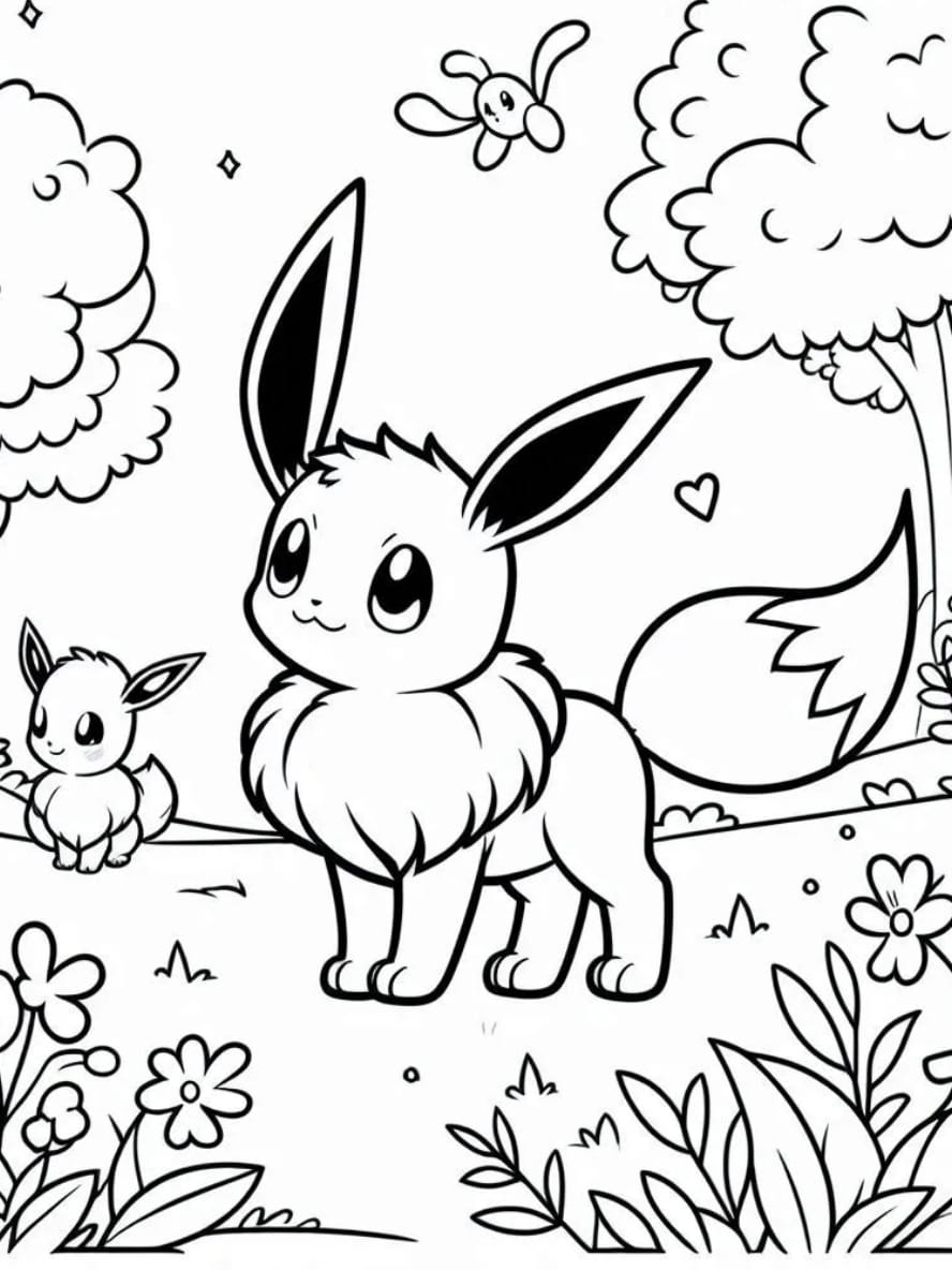 Coloriage Pokemon Evoli Enfants