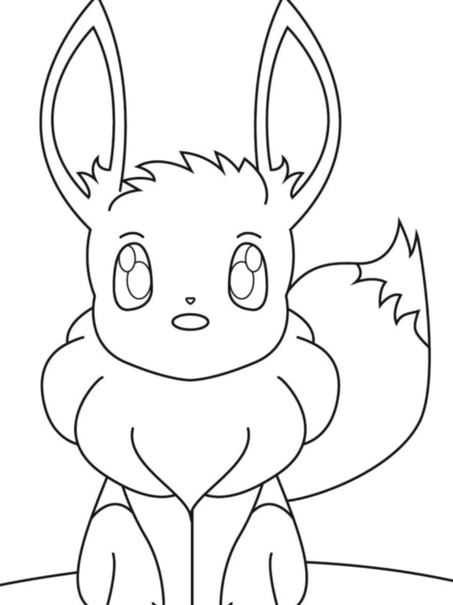 Coloriage Pokemon Evoli Est Surpris Par Quelque Chose