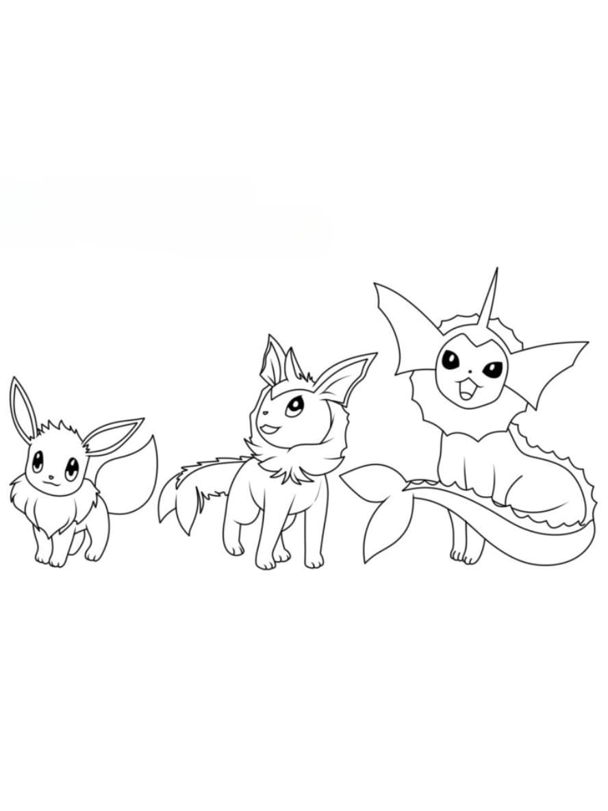 Coloriage Pokemon Evoli Evolutions Gratuit