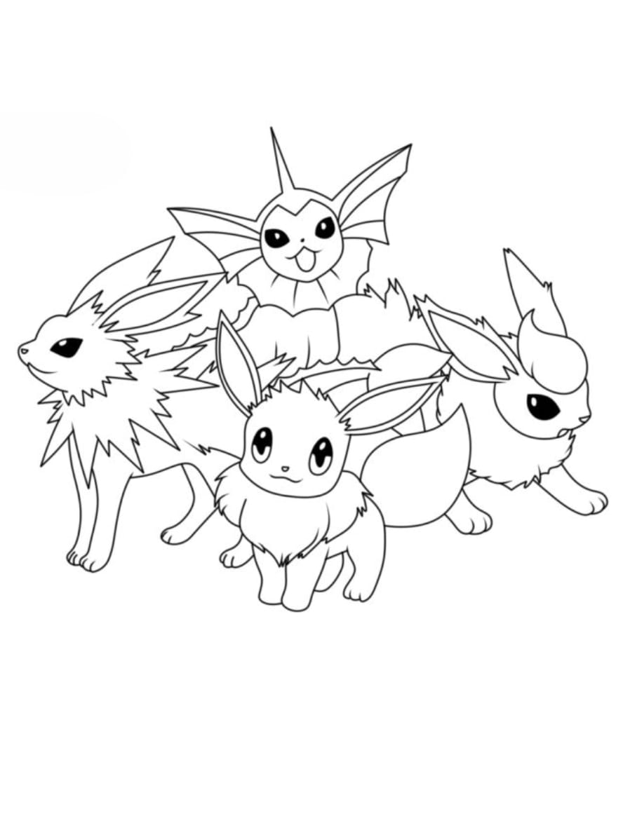 Coloriage Pokemon Evoli Evolutions Pokemon Go