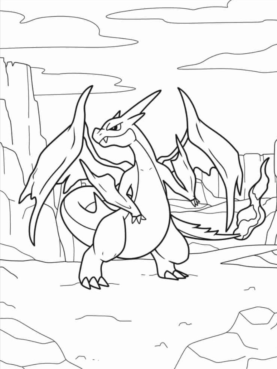 Coloriage Pokemon Of Dracaufeu