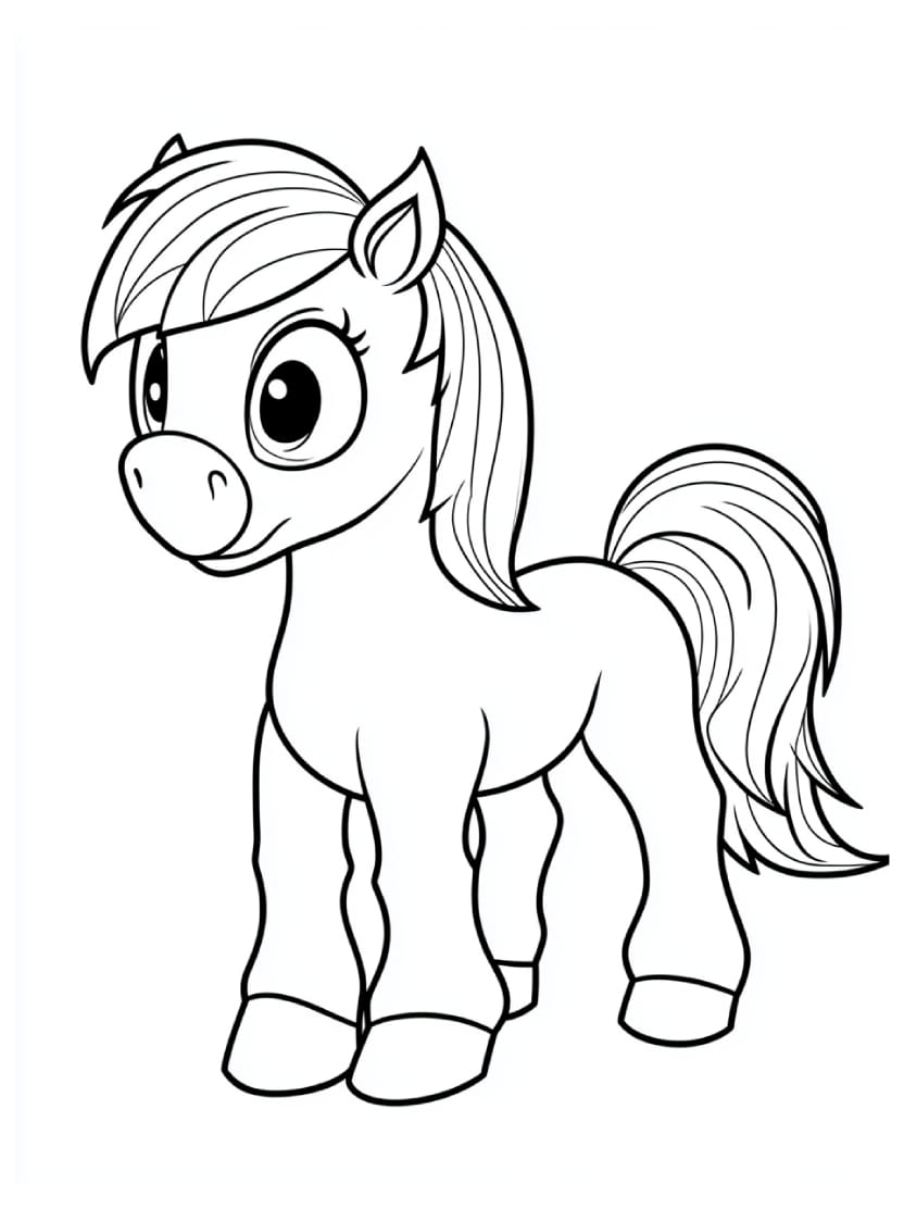 Coloriage Poney Facile