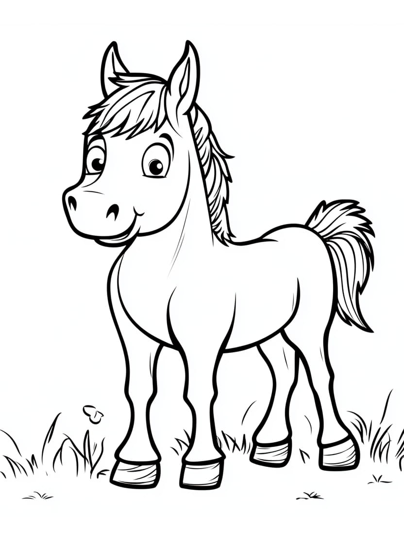 Coloriage Poney Joyeux