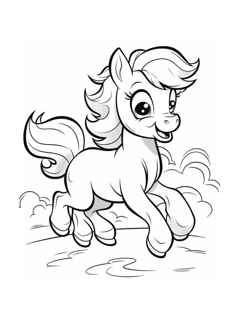 Coloriage Poney Malicieux