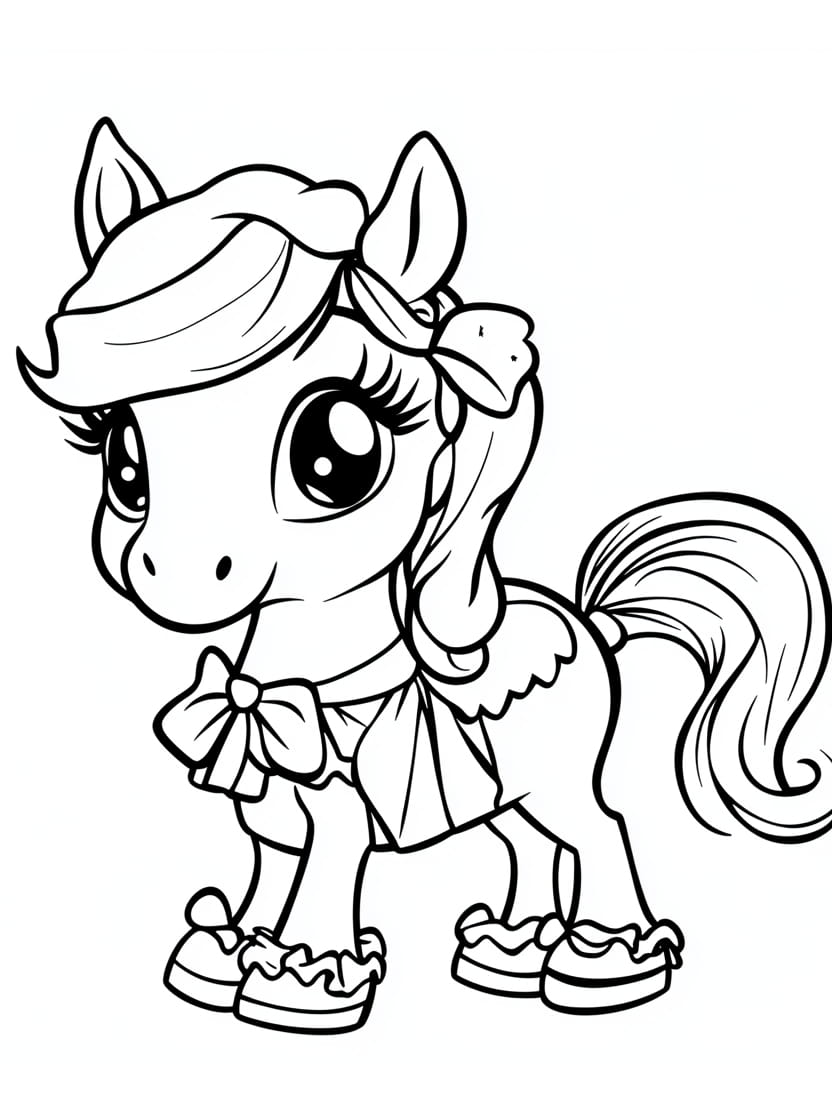 Coloriage Poney Mignon Gratuit