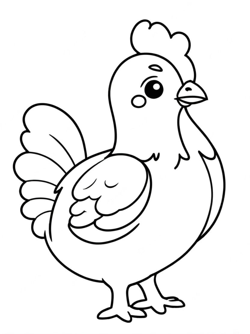 Coloriage Poule Adorable