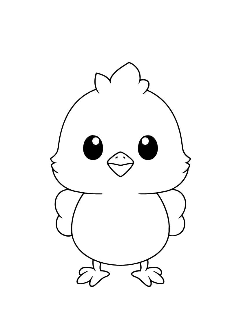 Coloriage Poule Chibi Gratuit