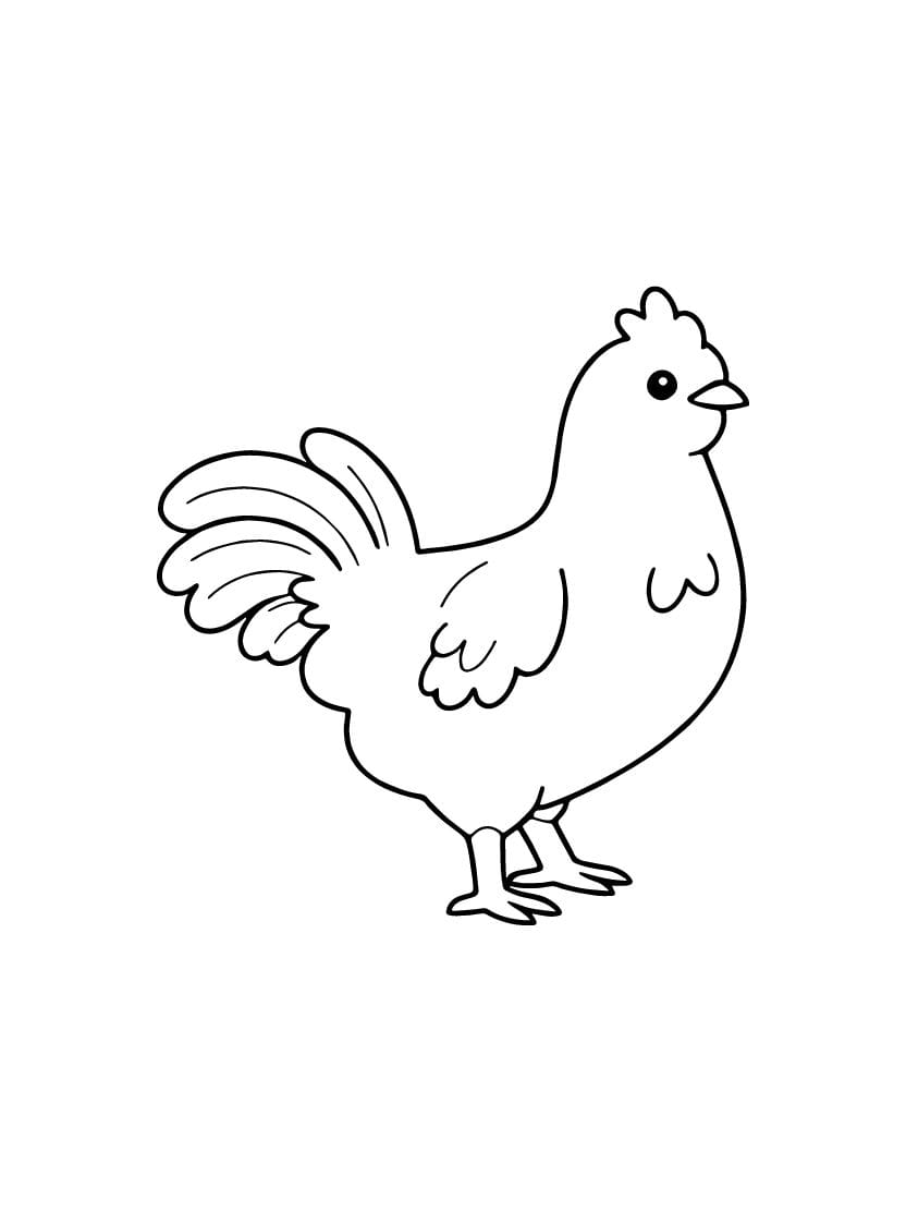 Coloriage Poule Gratuit Pour Enfant