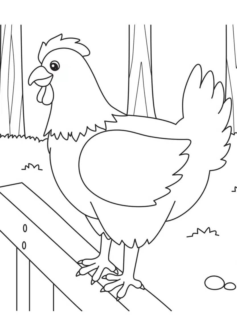 Coloriage Poule Pour Enfant