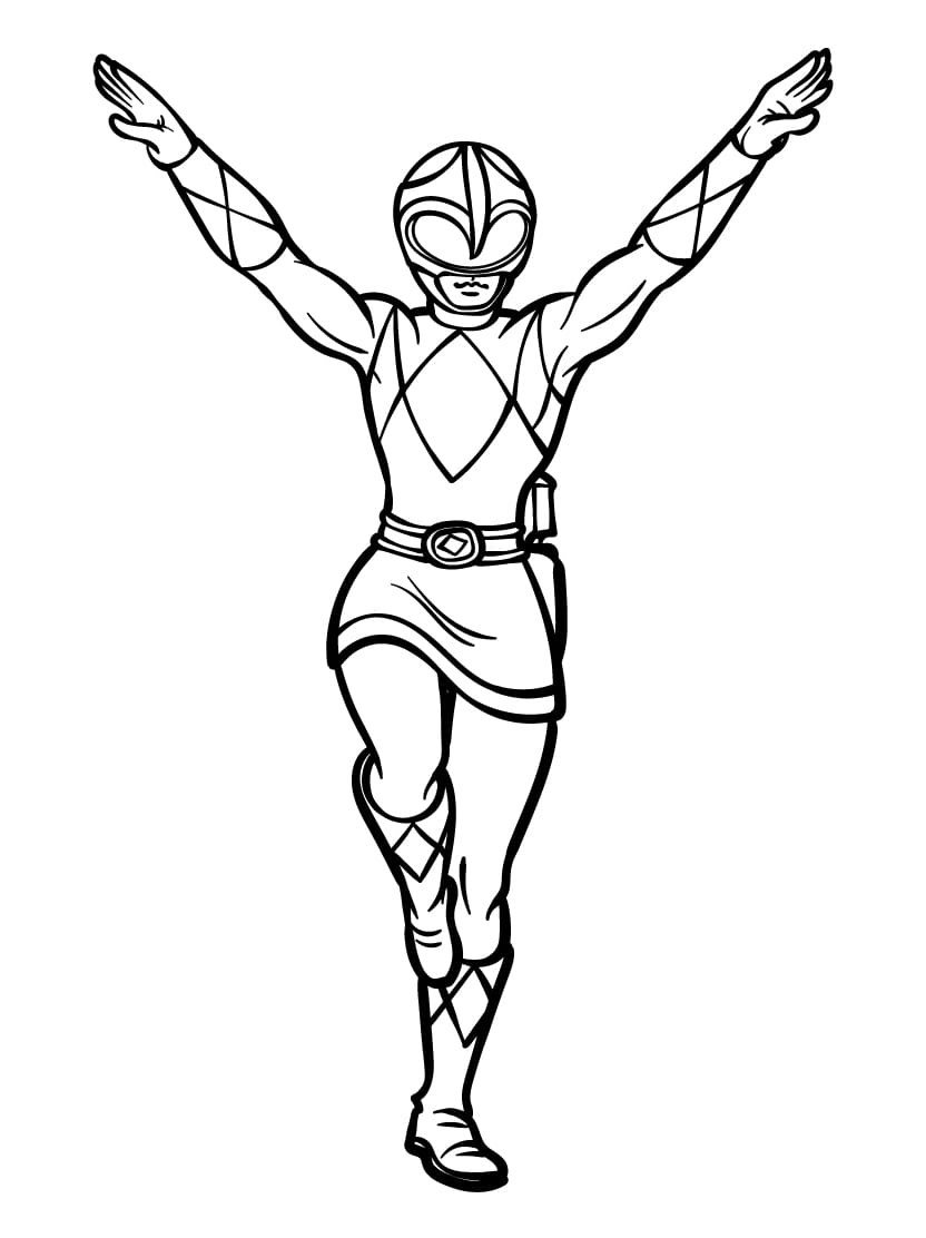 Coloriage Power Rangers Avec Des Details Riche