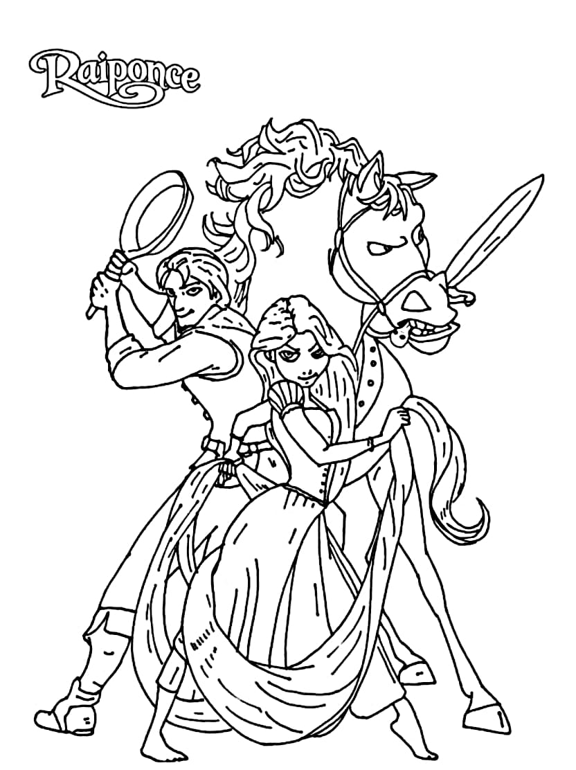 Coloriage Raiponce Simple Et Gratuit