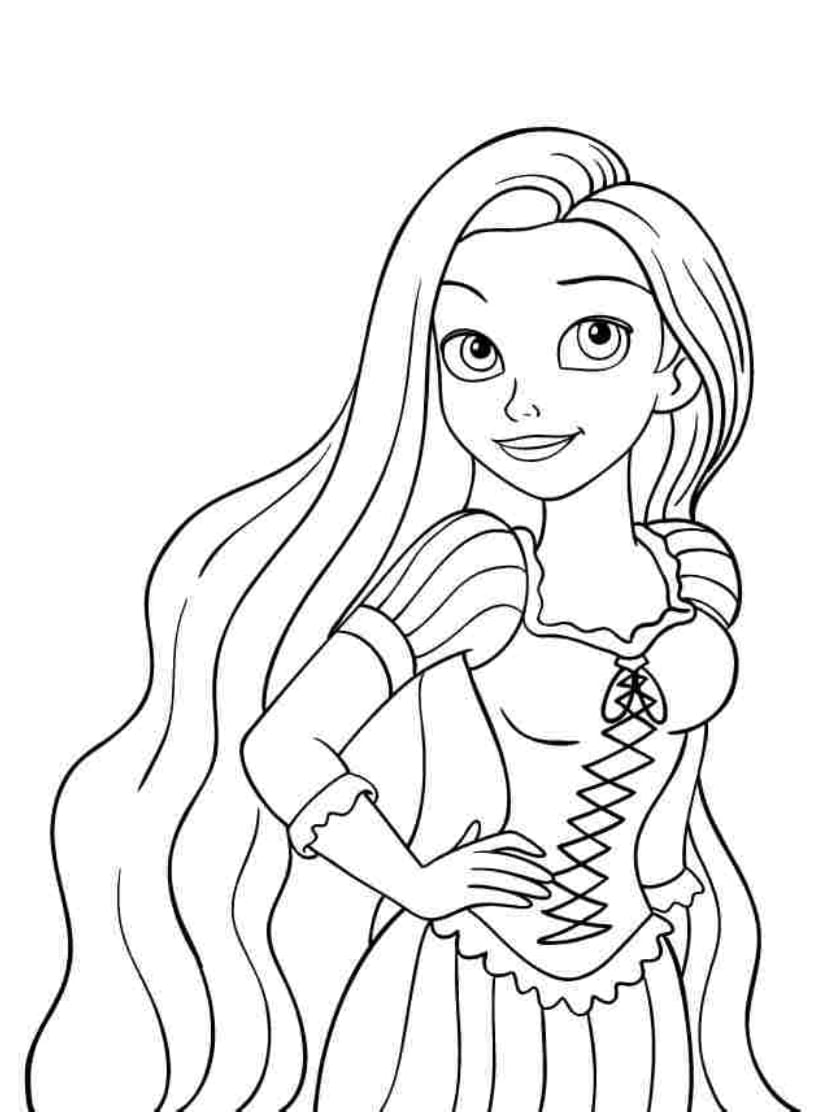 Coloriage Raiponce Simple