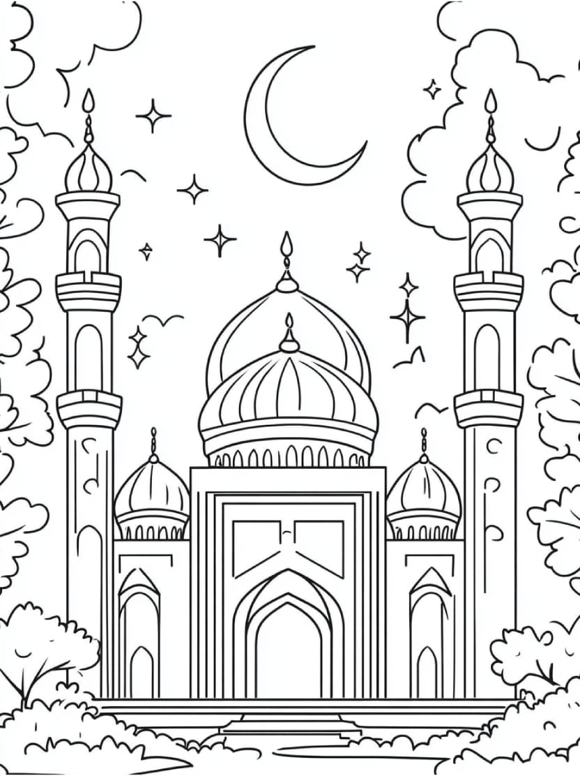 Coloriage Ramadan Simple Pour Enfant