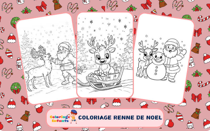 Coloriage Renne De Noel