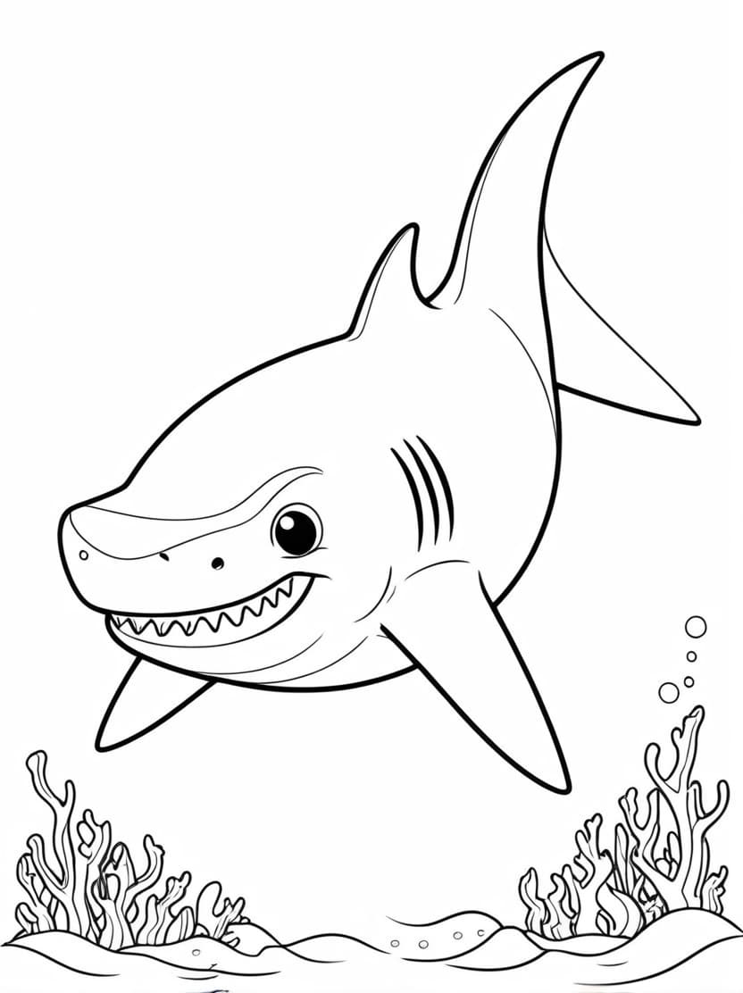 Coloriage Requin Avec Des Amis