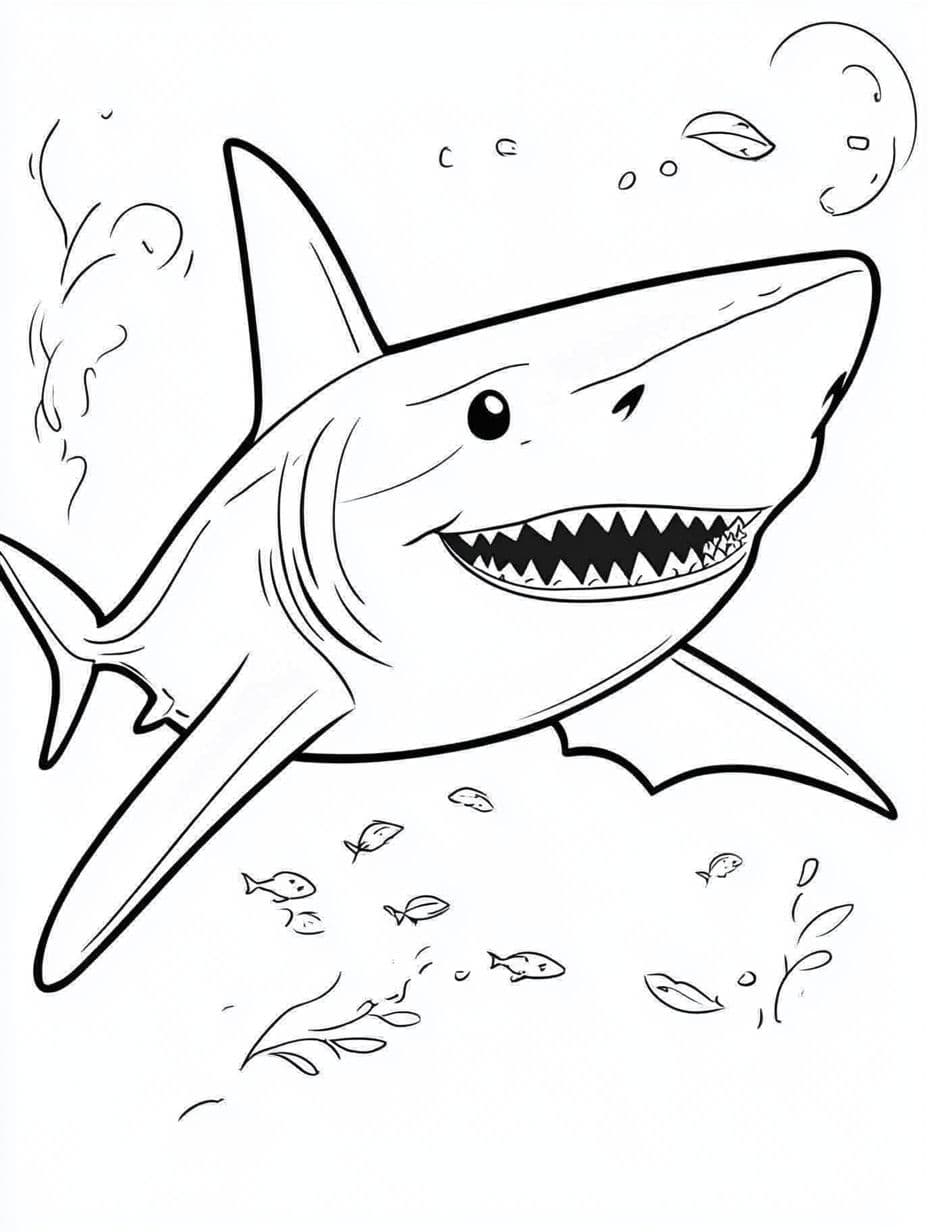 Coloriage Requin Chassant