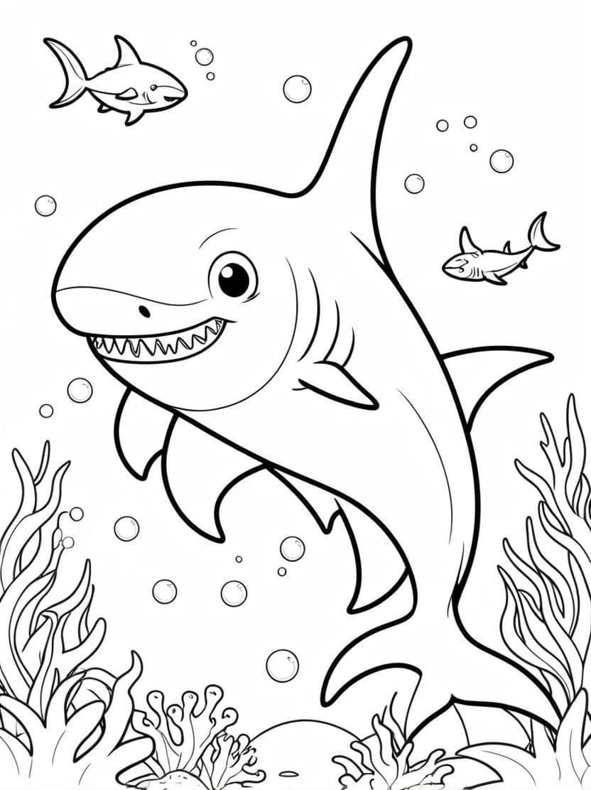 Coloriage Requin En Train De Rire