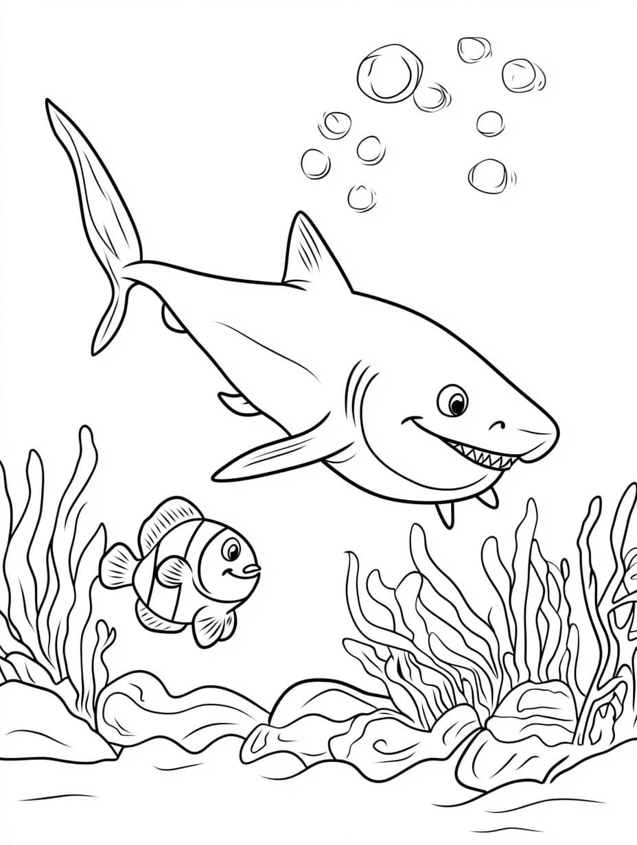 Coloriage Requin Et Ballon