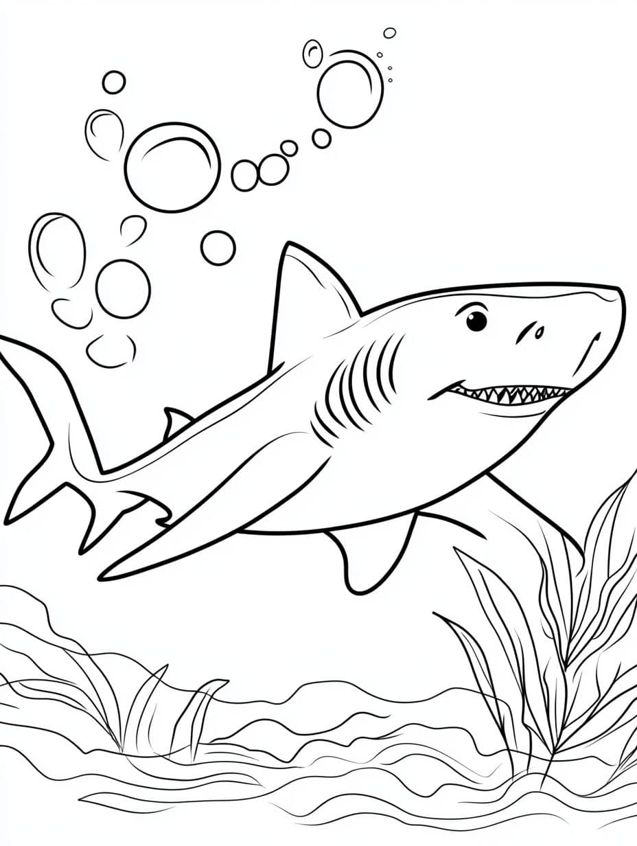 Coloriage Requin Gratuit Ballon