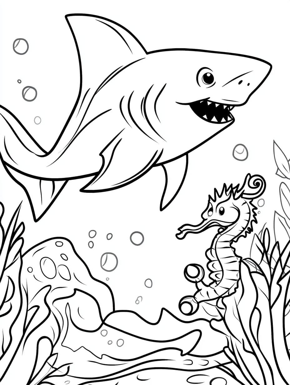 Coloriage Requin Gratuit Joyeux