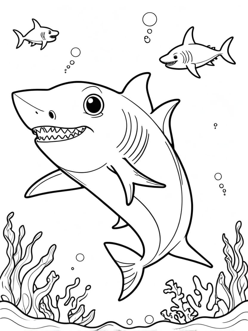 Coloriage Requin Joyeux