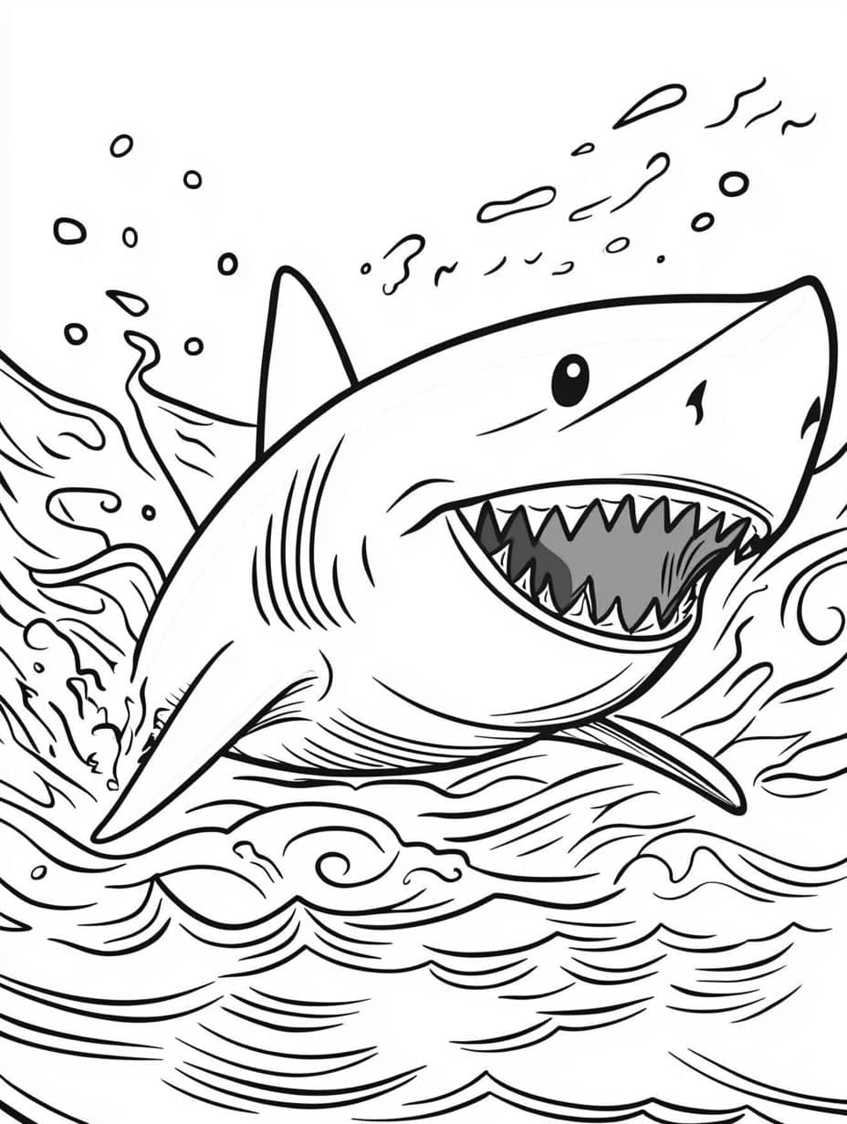 Coloriage Requin Monde Oceanique