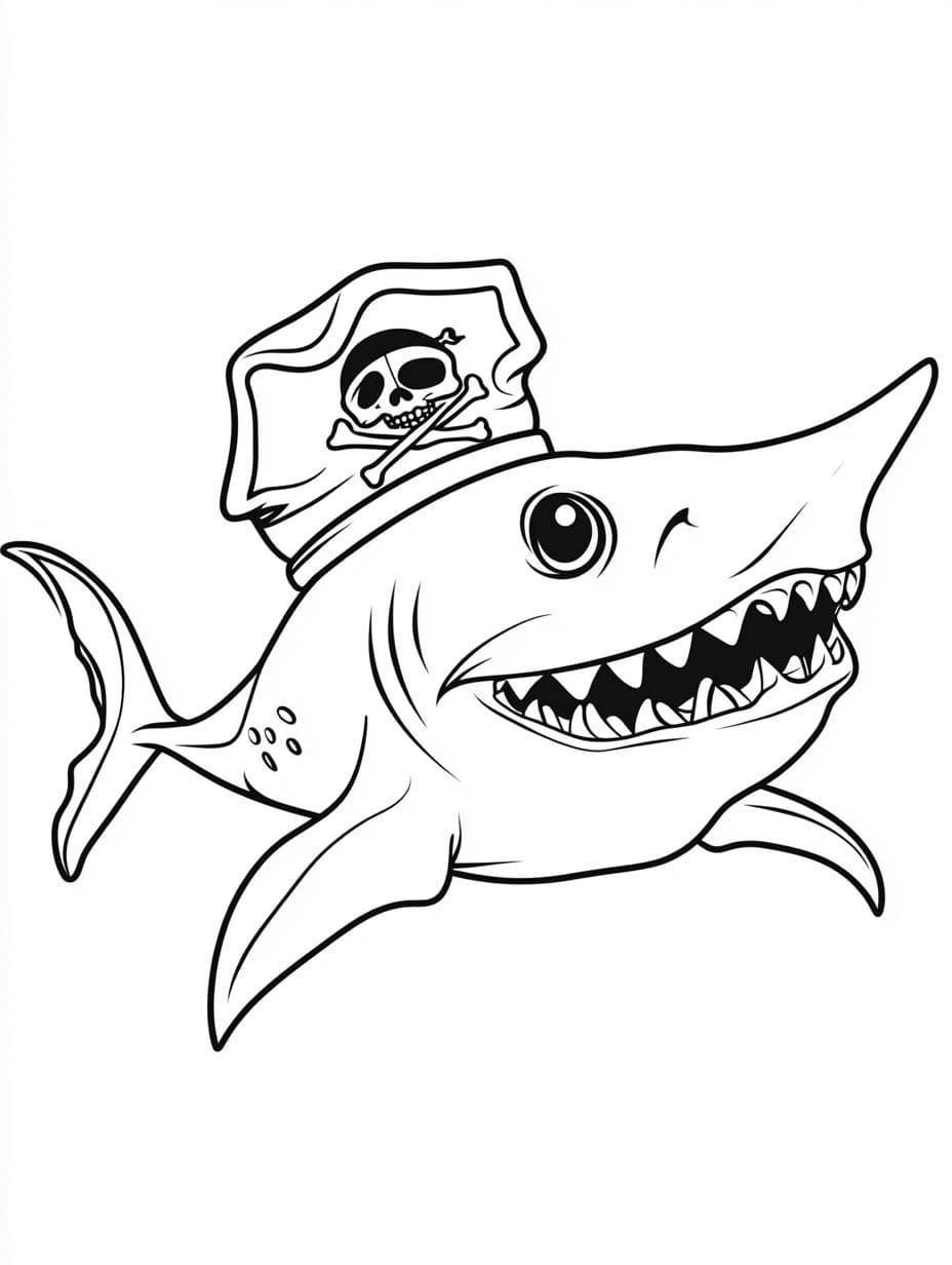 Coloriage Requin Pirate