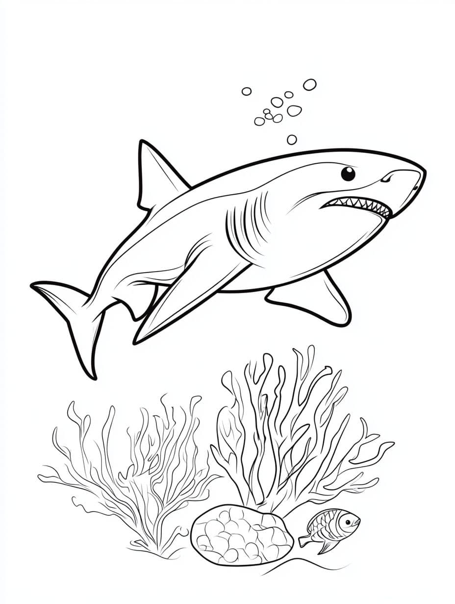 Coloriage Requin Simple Et Adorable