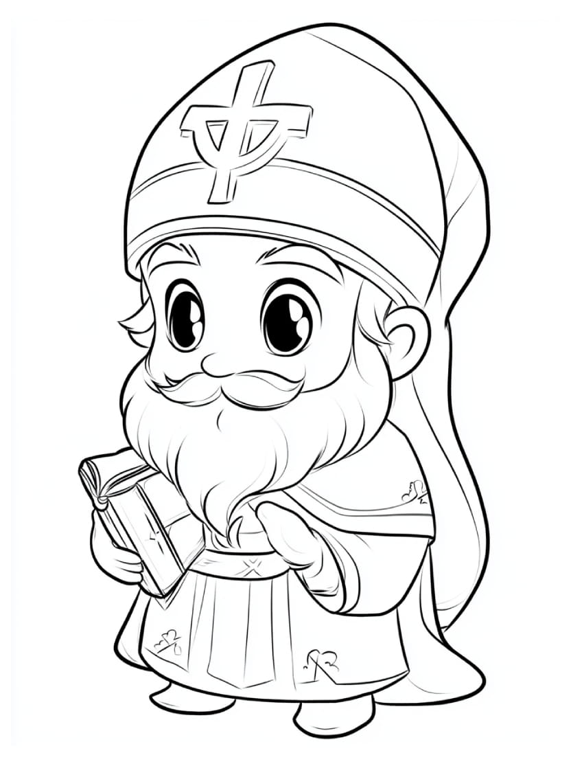 Coloriage Saint Nicolas Artistique Gratuit