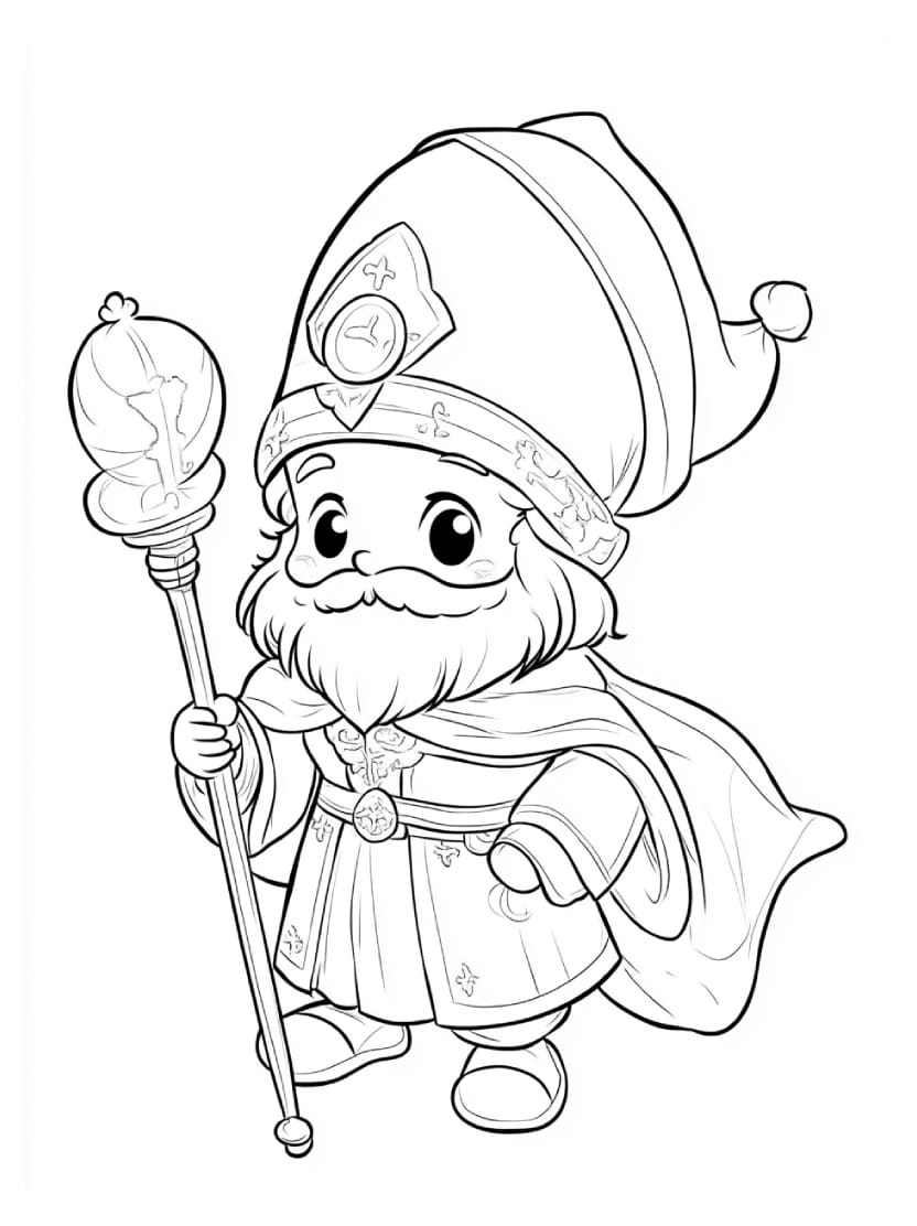 Coloriage Saint Nicolas Artistique Pour Enfant