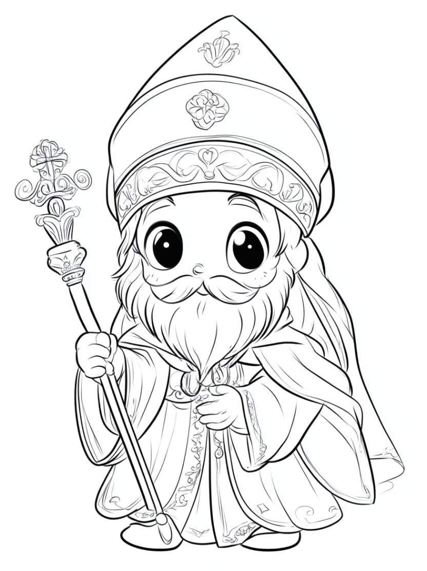 Coloriage Saint Nicolas Artistique