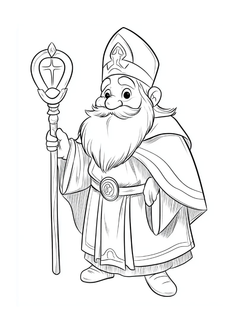 Coloriage Saint Nicolas Gratuit Pour Enfant