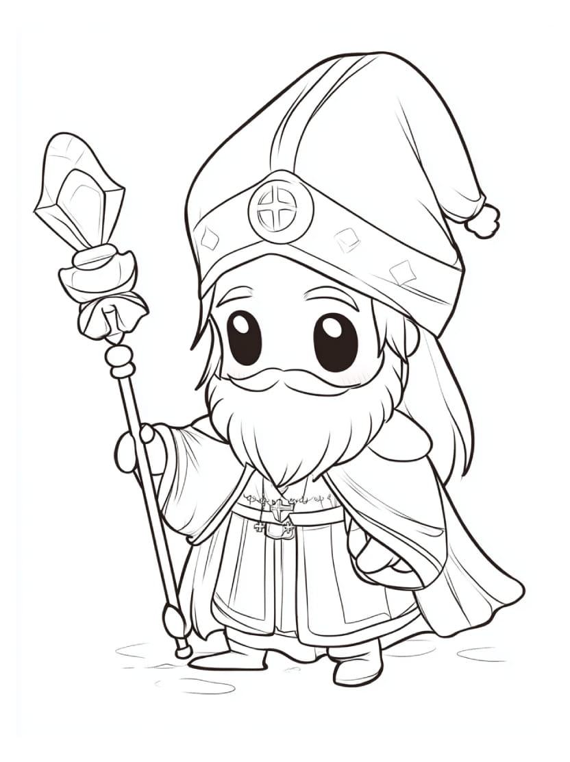 Coloriage Saint Nicolas Simple A Imprimer