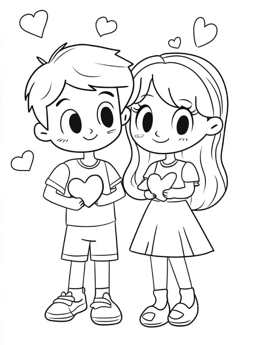 Coloriage Saint Valentin Couple