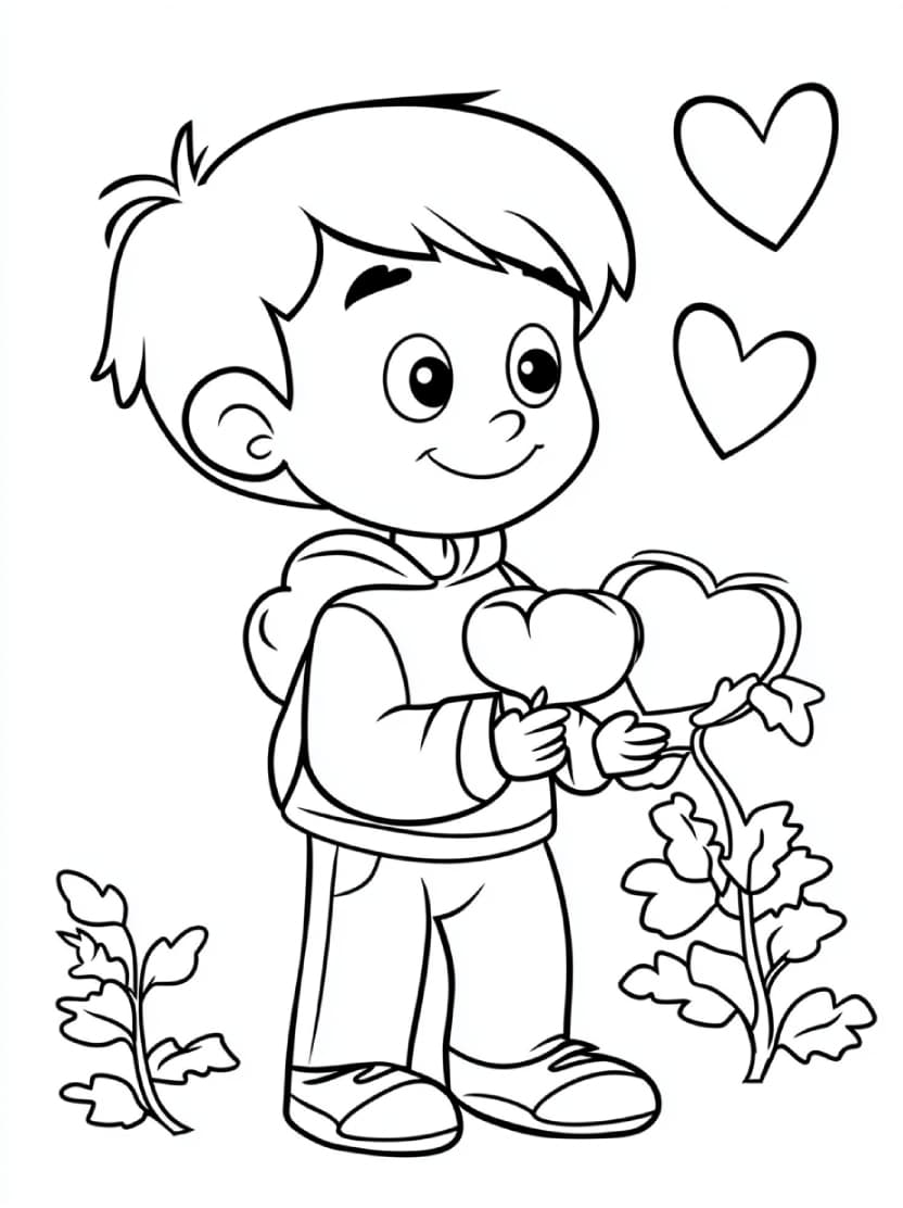 Coloriage Saint Valentin Garcon Gratuit