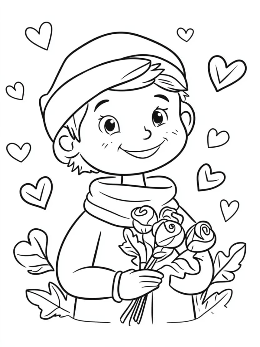 Coloriage Saint Valentin Garcon