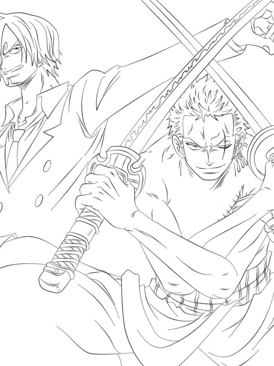 Coloriage Sanji And Roronoa Zoro