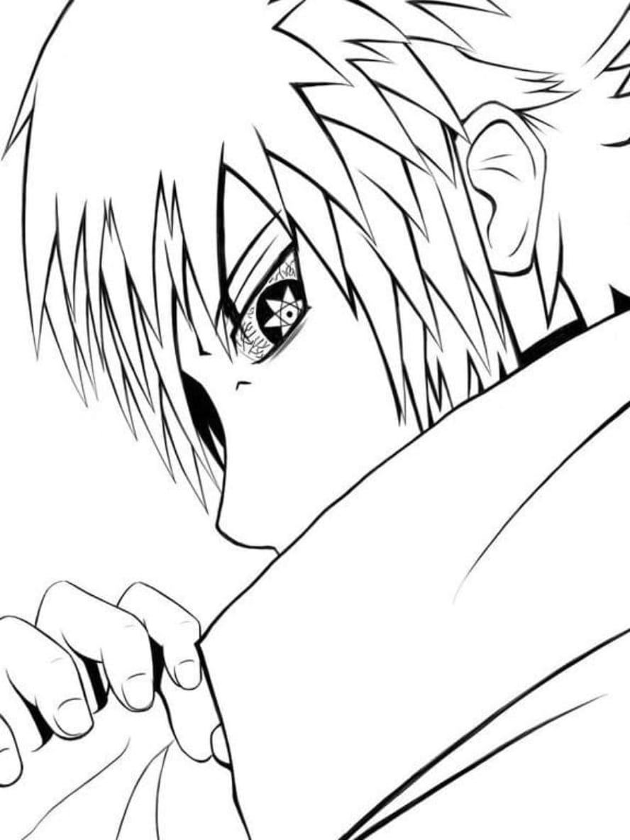 Coloriage Sasuke